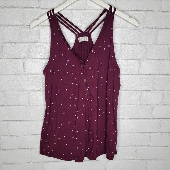 Maurices Tops - Maurices Burgundy Stars Tank Top